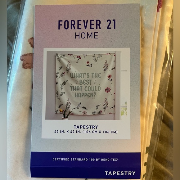 Forever 21 Floral Tapestry w/ Positive Quote - Picture 4 of 5
